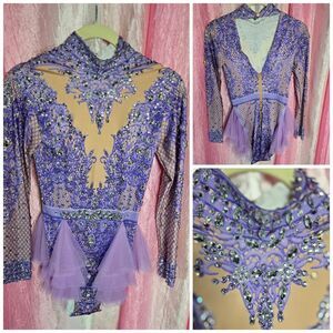 Custom Made Adult Professional Ice Skater Rhinestone Dress Liatard Size Medium